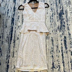 White BCBG MAXAZARIA peplum dress